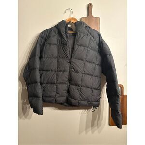 Adidas Black Full Zip Hooded Quilted ZNE Down Puffer Coat Jacket Size Small